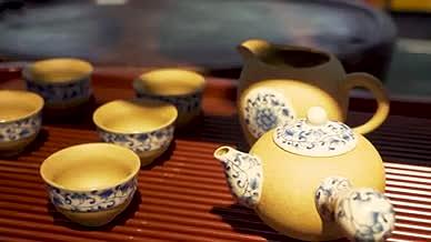 水壶茶杯手工艺品青花传统视频的预览图